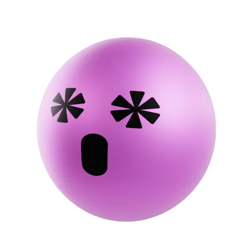 A 3D sphere in pink and lilac.